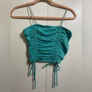 Love J Teal Ruched Camisole Top